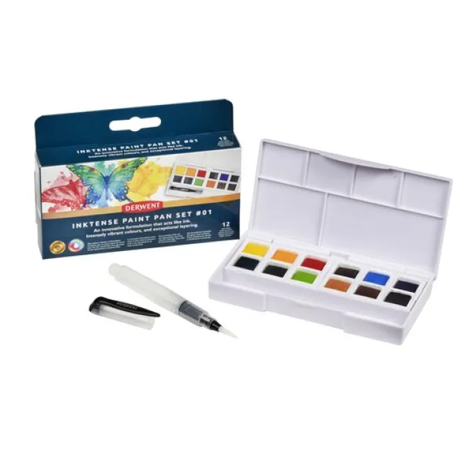 Akvarellivärit 12 nappia Derwent - Inktense Set 01
