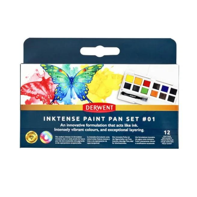 Akvarellivärit 12 nappia Derwent - Inktense Set 01