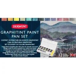 Akvarellivärit 12 nappia Derwent - Graphitint