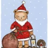 Joulukortti Sari's Artwork - Nalle joulupukkina