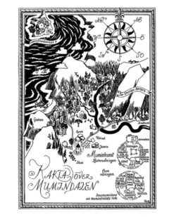 Juliste Muumi 24x30 - Karta över Mumindalen