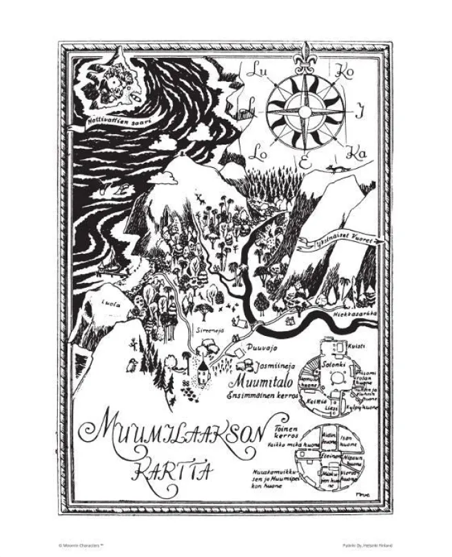 Juliste Muumi 24x30 - Muumilaakson kartta