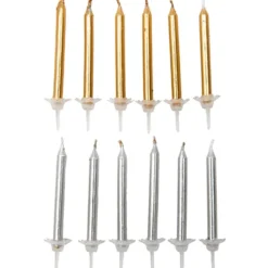 Kakkukynttilät 24kpl Rico Design - Gold, Silver