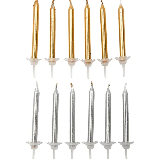 Kakkukynttilät 24kpl Rico Design - Gold, Silver