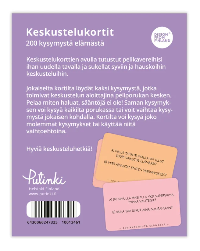 Keskustelukortit Putinki - 200 kysymystä elämästä