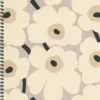 Kierrevihko A5 Marimekko - Unikko harmaamusta