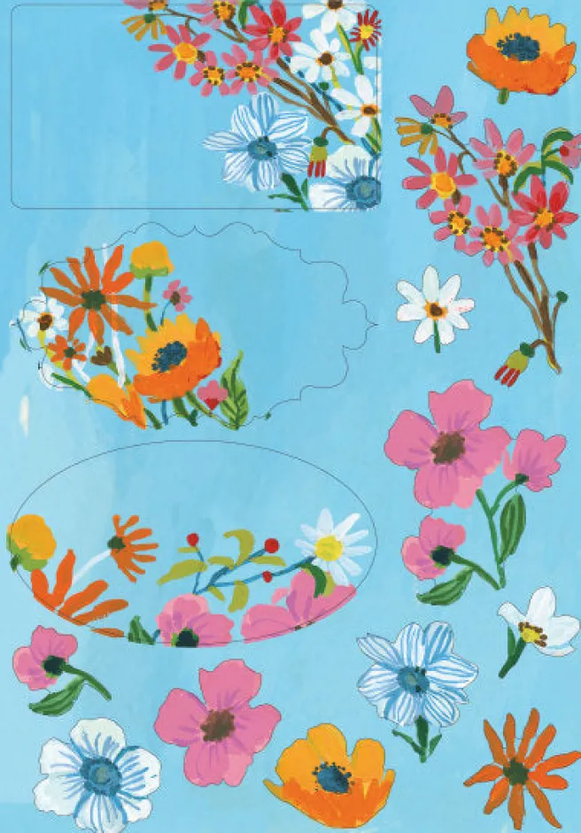 Kirjepaperisetti Roger La Borde - Flower Field