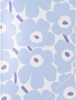 Kulmalukkokansio Marimekko - Unikko vaaleansininen