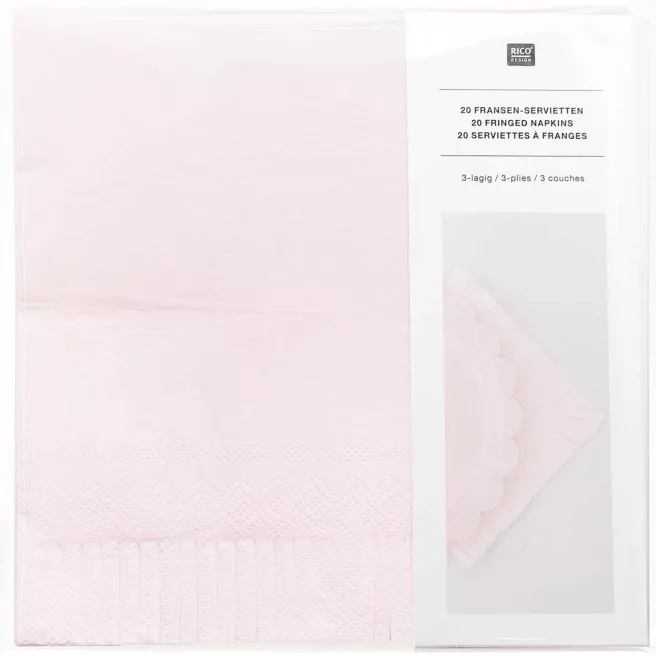 Lautasliina 20 kpl Rico Design - Rose fringes
