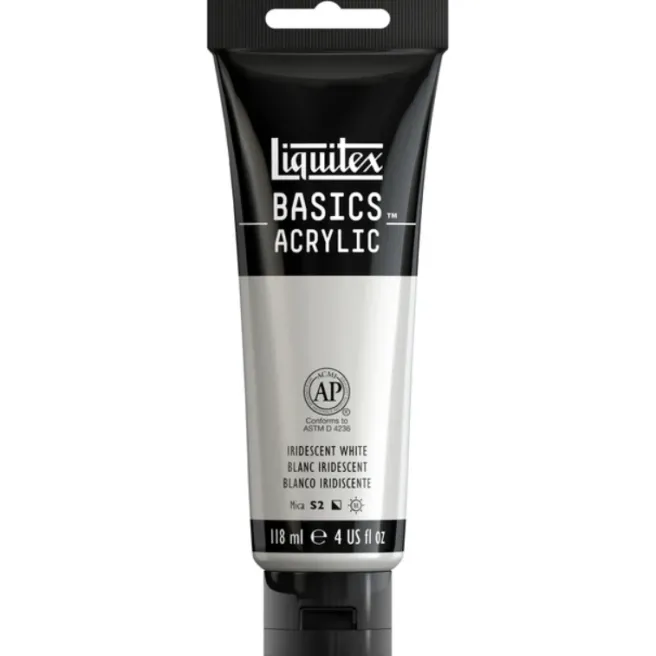Liquitex Basics 118ml akryyliväri - 238 Iridescent White, metallihohto