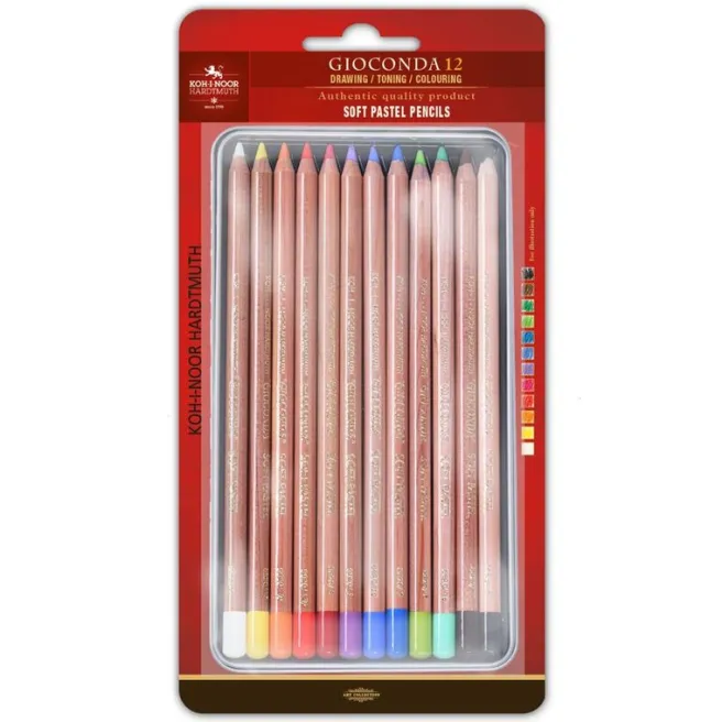 Öljypastellikynät metallirasiassa 12kpl Koh-i-noor