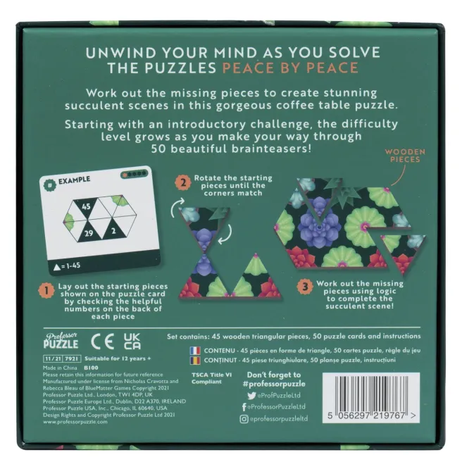 Älypeli Professor Puzzle - Peace by Peace: Succulents