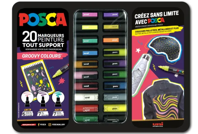Maalitussit 20kpl metallisessa rasiassa - Groovy Colours