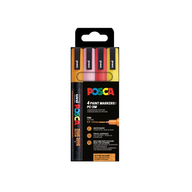 Maalitussit 4kpl Posca PC-3M - Lämpimät sävyt