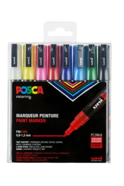 Maalitussit 8 kpl Posca PC-3M - Perusvärit