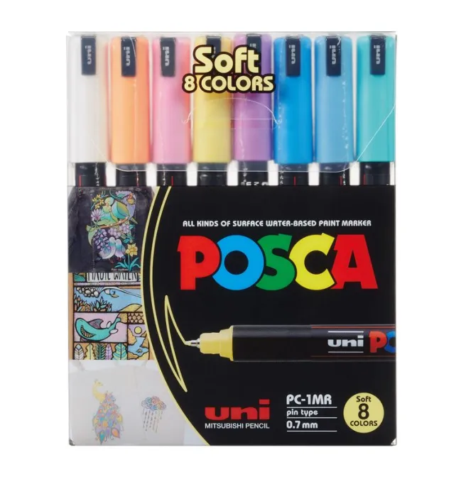 Maalitussit 8kpl Posca PC-1MR - Pastellivärit