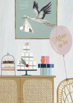 2-osainen kortti Johanna Ilander - Baby Shower
