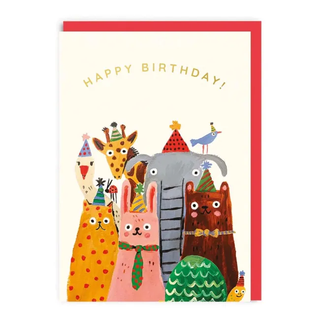 2-osainen kortti Ohh Deer - Happy Birthday! Animals