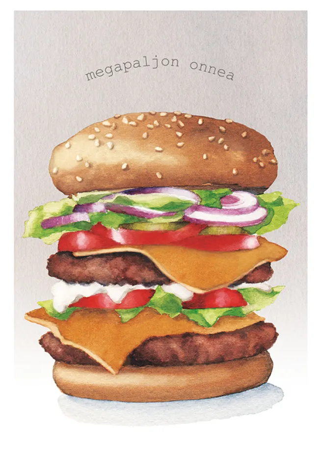 Postikortti Henna Adel - Burgeri, Megapaljon onnea!