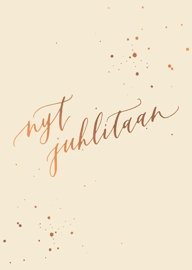 Postikortti Kalligrafiastudio - Nyt juhlitaan