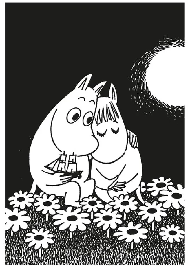 Postikortti kohopaino Muumi - Halaus