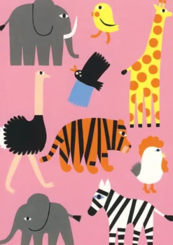 Postikortti Marimekko - Tiikoni vaaleanpunainen