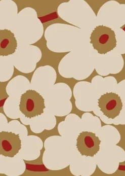 Postikortti Marimekko - Unikko beige-punainen