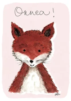 Postikortti Sari's Artwork - Kettu, onnea