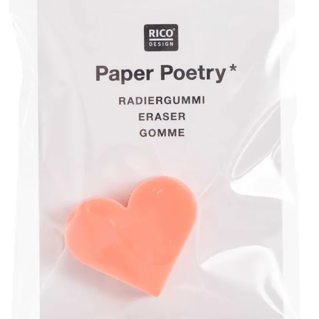 Pyyhekumi Paper Poetry - Mini Heart Orange