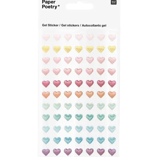 Tarrasetti Paper Poetry - Gel stickers Heart Glitter