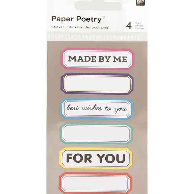 Tarrasetti Paper Poetry - Labels Multicolor