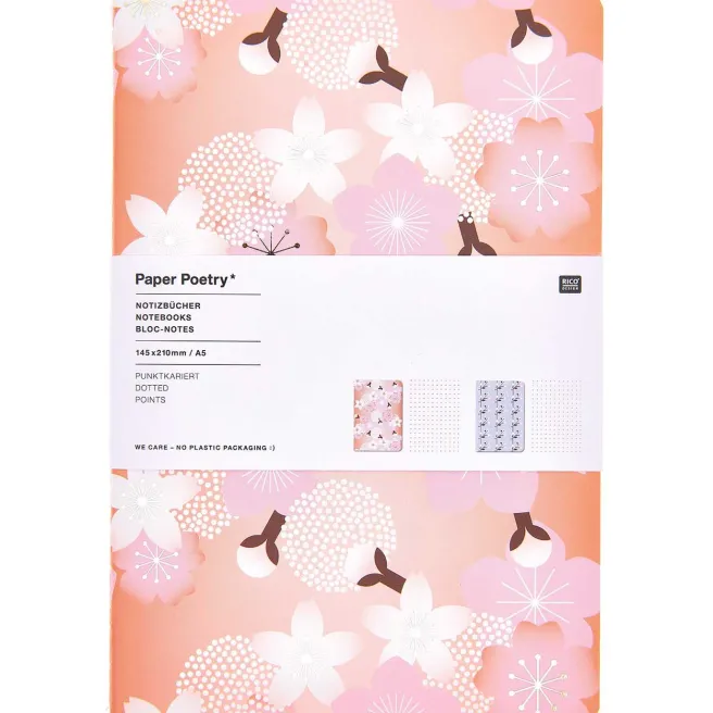 Vihkosetti 2kpl Rico Design A5 - Sakura dotted