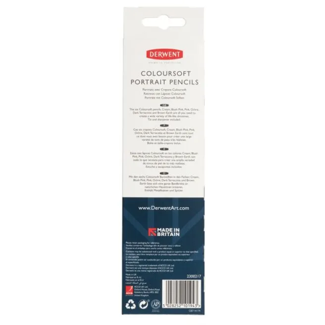 Värikynälajitelma 6 kpl Derwent - Coloursoft Skintones