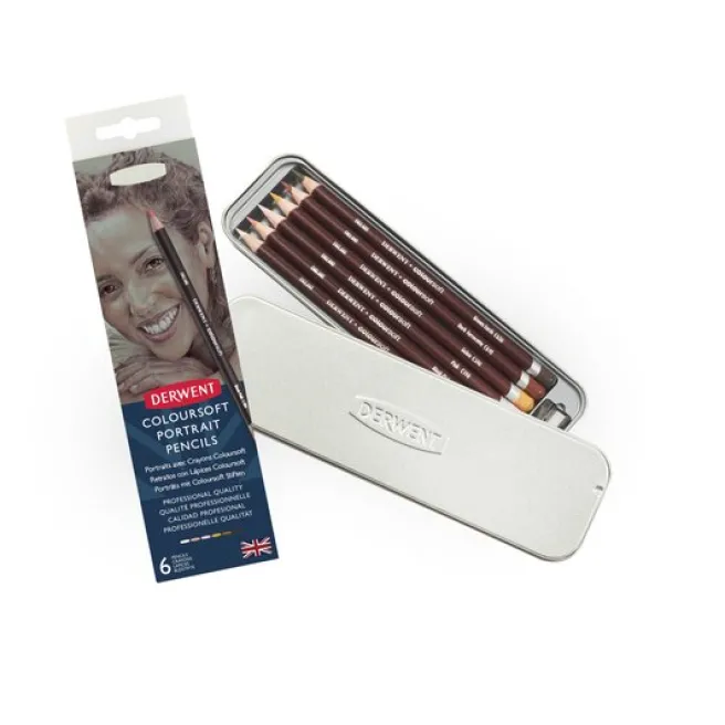 Värikynälajitelma 6 kpl Derwent - Coloursoft Skintones