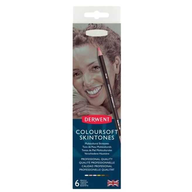 Värikynälajitelma 6 kpl Derwent - Coloursoft Skintones